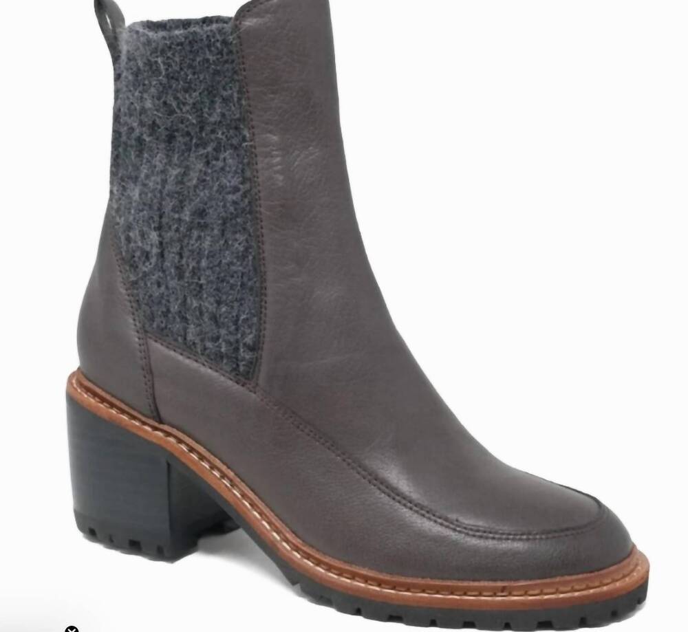 NEW DJANGO & JULIETTE women's barret leather chelsea boot in chocolate